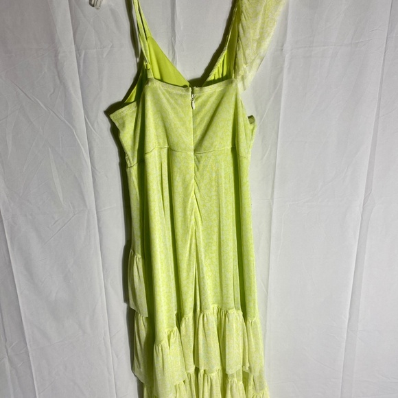 Torrid yellow neontiered ruffled midi dress size 2 or 2X - Picture 12 of 13